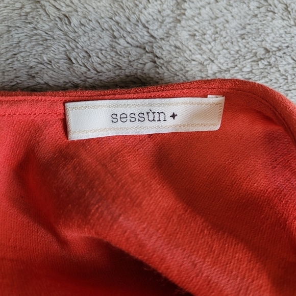 Sessun orange sleeveless midi dress size medium - Picture 9 of 11